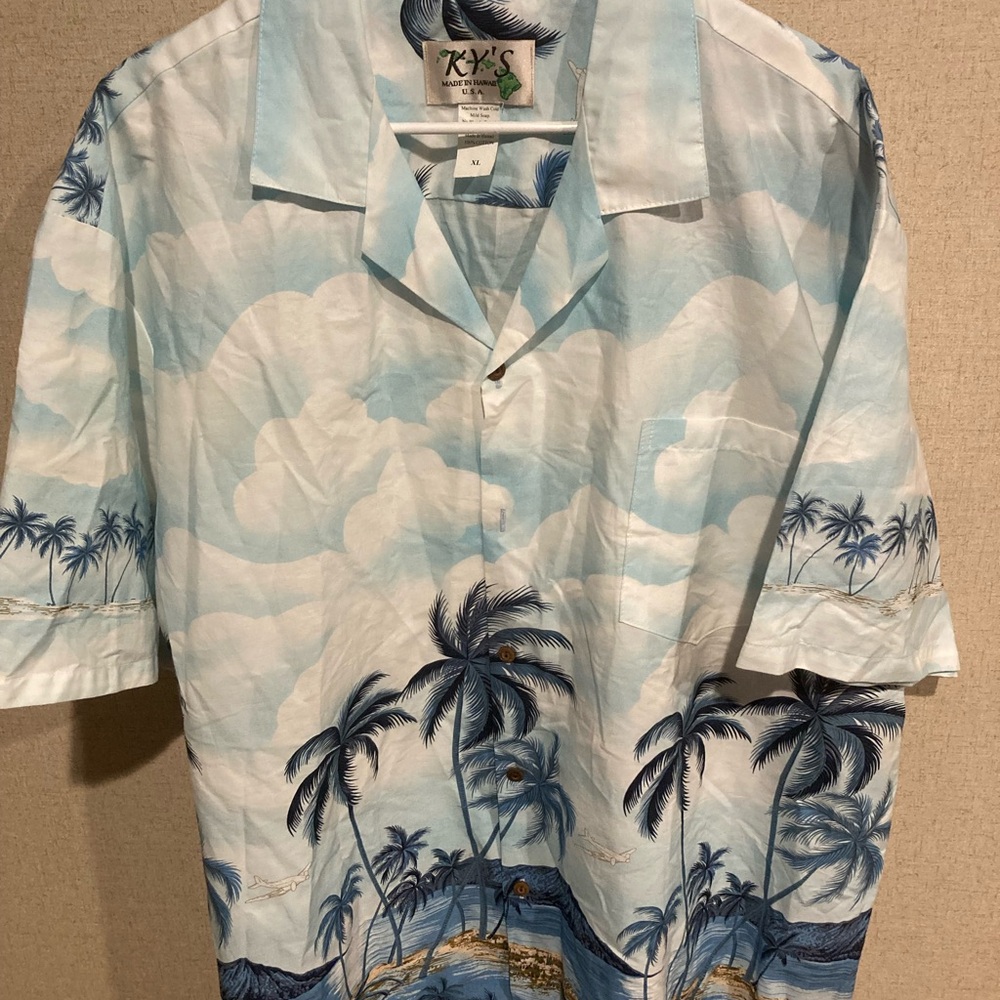 Tropical Sky Men's Casual Shirt short sleeve KY’s XL